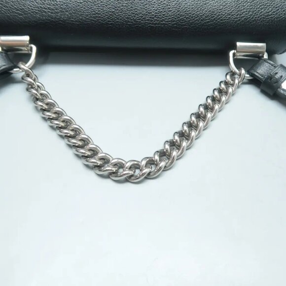 100% Authentic Louis Vuitton Lockme Black Leather Satchel 1126-112524 - Picture 7 of 11